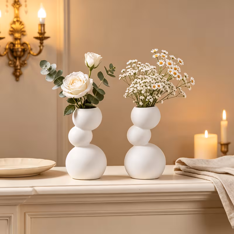 NARROW WHITE VASE 02